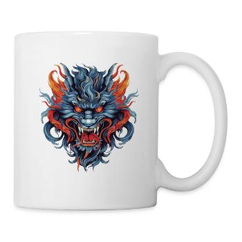 Drachenkopf Asiatischer Drache Bunt - Tasse - Weiß - Rechts