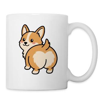 Süßer Corgi-Po Kawaii Fluffy Dog Heart Po Geschenk - Tasse - Weiß - Rechts