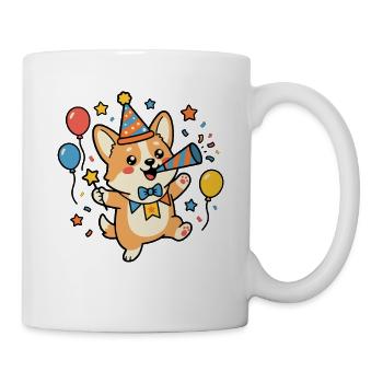 Süßes Corgi-Geburtstags-Hundeliebhaber-Geburtstagsparty-Outfit - Tasse - Weiß - Rechts