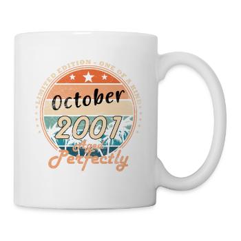 25. Geburtstag Geschenk Mann Original Oktober 2001 - Tasse - Weiß - Rechts