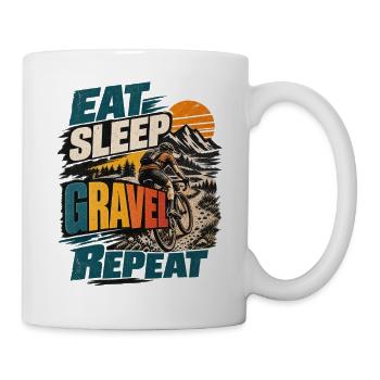 Gravel Ride EAT SLEEP REPEAT Rennrad - Tasse - Weiß - Rechts