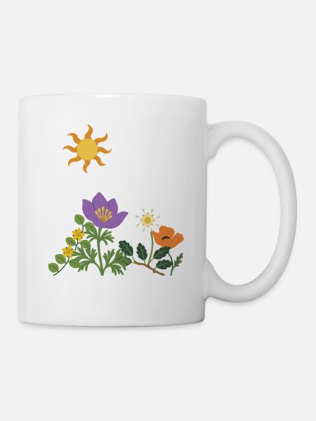 Blumen · Sonne · Natur · Mohn - Tasse - Weiß