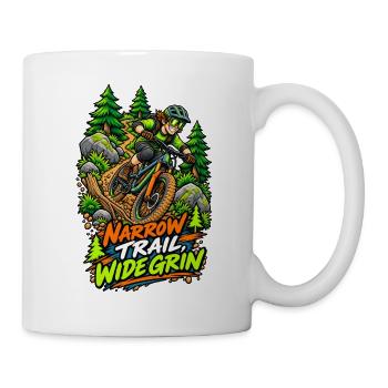 Enge Pfad, breites Grinsen - Tasse - Weiß - Rechts