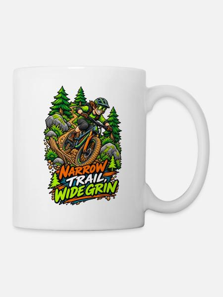 Enge Pfad, breites Grinsen - Tasse - Weiß