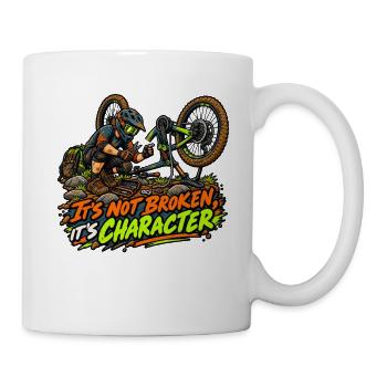 Charakter statt Bruch – Motocross - Tasse - Weiß - Rechts