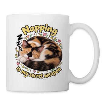 Schlafende Katze - Tasse - Weiß - Rechts