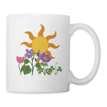 Veilchen · Sonne · Geschenkidee · Blüten - Tasse - Weiß - Rechts