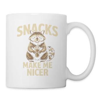 Snacks machen mich schöner lustiges Waschbärendesign - Tasse - Weiß - Rechts