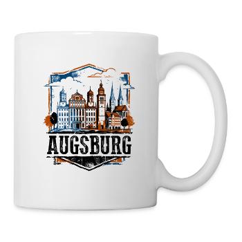Augsburg Germany Skyline Travel Novelty For - Tasse - Weiß - Rechts