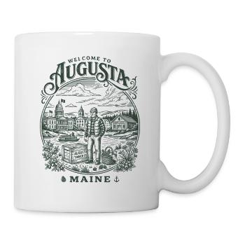 Welcome To Augusta Maine Timber Landscape - Tasse - Weiß - Rechts
