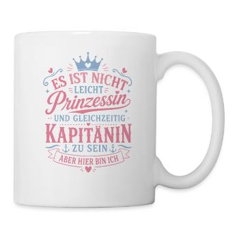Kapitänin Boot Segler Anker Spruch - Tasse - Weiß - Rechts