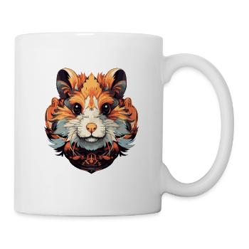 Hamster Kopf Bunte Ornamente - Tasse - Weiß - Rechts