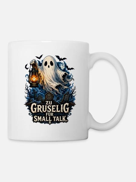 Geist mit Laterne – Gruselige Nacht - Tasse - Weiß