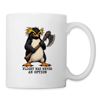 Funny Angry Penguin - Flight Was Never An Option - Tasse - Weiß - Rechts