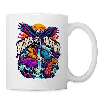 Höher Zusammen: Tierische Bergwelt - Tasse - Weiß - Rechts