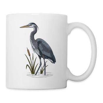 Blaureiher Sumpf Rohrkolben - Tasse - Weiß - Rechts