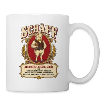 Schäff – Chef Schaf Wortspiel Definition - Tasse - Weiß - Rechts