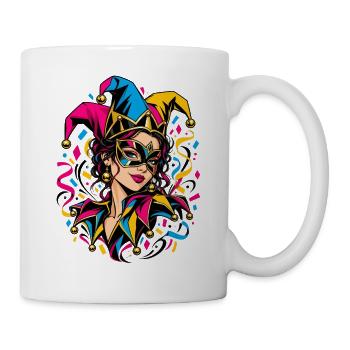 Carnival Jesterin Farbexplosion - Tasse - Weiß - Rechts