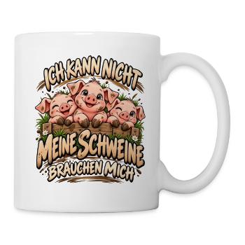 Landleben Landwirt Schweinebauer Schweinchen - Tasse - Weiß - Rechts