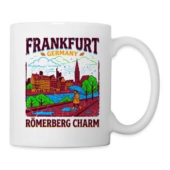 Frankfurt Germany City Skyline Römerberg Charm - Tasse - Weiß - Rechts