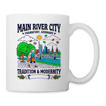Main River City Frankfurt Germany Tradition And - Tasse - Weiß - Rechts