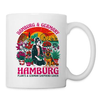 German Shepherd Hamburg And Germany City Plants - Tasse - Weiß - Rechts