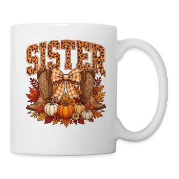 Herbstleopardenschwester Halloween - Tasse - Weiß - Rechts