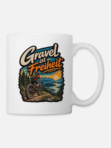 Gravel ist Freiheit Patch Geschenkidee - Tasse - Weiß