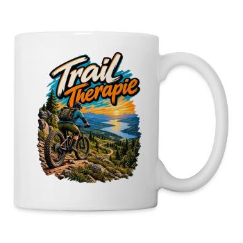 Trail Therapie MTB Berglandschaft - Tasse - Weiß - Rechts