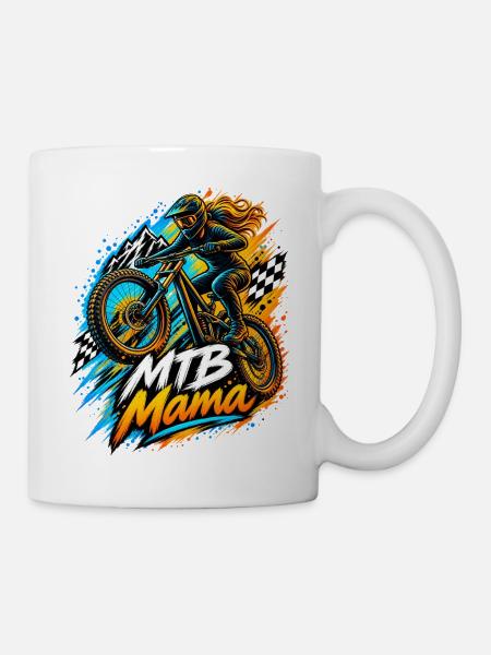 MTB Mania Dirtbike MTB Mama - Tasse - Weiß
