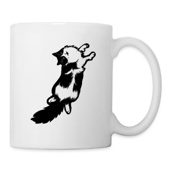 Mitternachtsschnurrbart-Sprung - Tasse - Weiß - Rechts