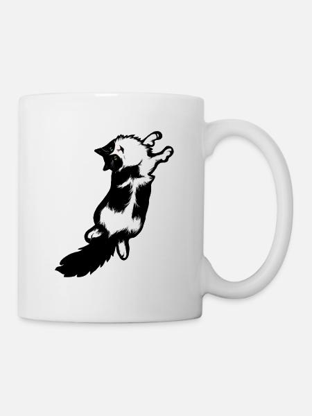 Mitternachtsschnurrbart-Sprung - Tasse - Weiß