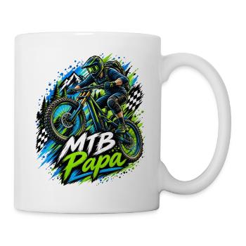 MTB Papa Abenteuerprint Geschenkidee - Tasse - Weiß - Rechts