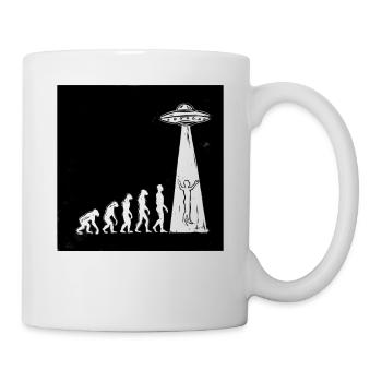  Evolution Mensch Zu Alien Ufo Entführung Science - Tasse - Weiß - Rechts