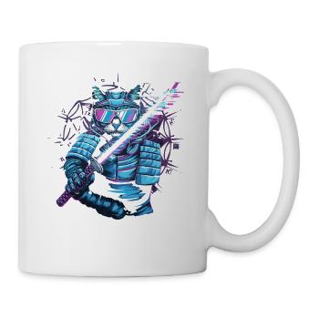  Cyberpunk Samurai Katze Mit Energie Katana - Tasse - Weiß - Rechts