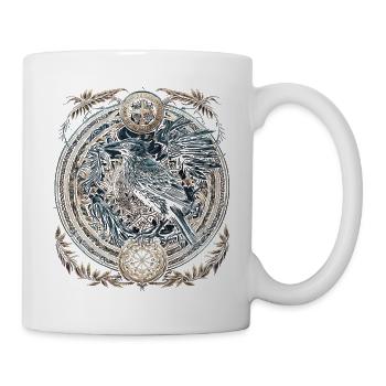 Odins Rabe Wikinger nordische Runen Nordmann - Tasse - Weiß - Rechts
