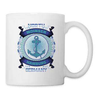 Moinsen Hamburg Anker Maritim Norddeutschland - Tasse - Weiß - Rechts