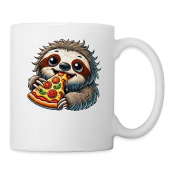 Faultier Pizza Käse Fast Food Liebhaber - Tasse - Weiß - Rechts
