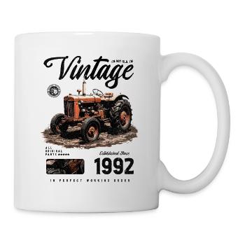 Oldtimer Traktor Bauer Geburtstag Jahrgang 1992 - Tasse - Weiß - Rechts