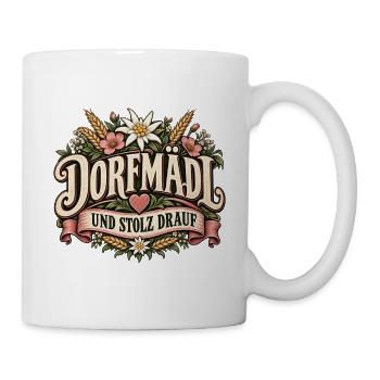Dorfmädl und stolz drauf – Blumen & Heimat - Tasse - Weiß - Rechts