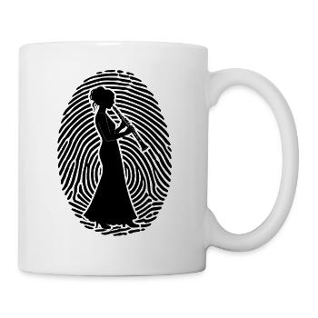 Klarinette - Klarinettistin im Fingerabdruck - Tasse - Weiß - Rechts
