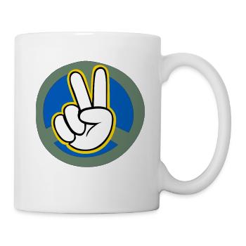 Ukraine Peace Sign Grafik mit Umrahmung - Tasse - Weiß - Rechts