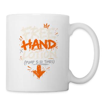 Freie Hand Graffiti Schrift - Tasse - Weiß - Rechts