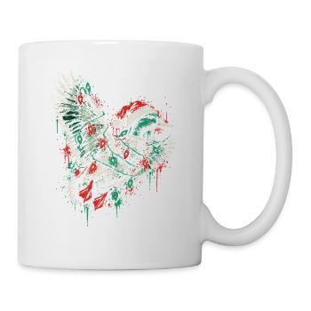 Weihnachts-Taube in Aquarellstil - Tasse - Weiß - Rechts