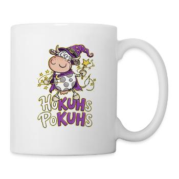 Hokuhs Pokuhs Kuh Hexe Magie Bauernhof Tierhumor - Tasse - Weiß - Rechts
