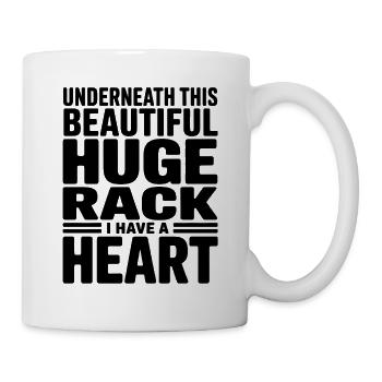 Unter diesem wunderschönen, riesigen Gestell befindet sich ein Herz - Tasse - Weiß - Rechts