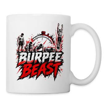 Burpee Beast – Fitness Workout mit Stoppuhr - Tasse - Weiß - Rechts