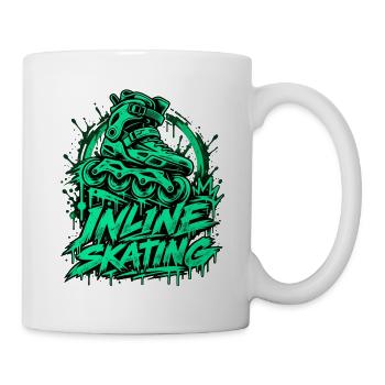 Inline Skating Graffiti mit Inliner im Urban Style - Tasse - Weiß - Rechts