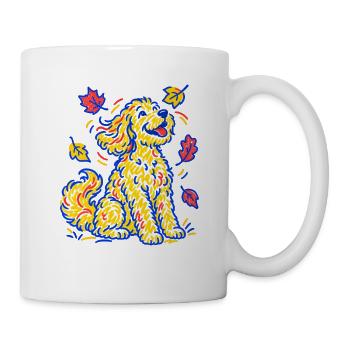 Goldendoodle Hund Herbst Hundemama Hundepapa Bunt - Tasse - Weiß - Rechts