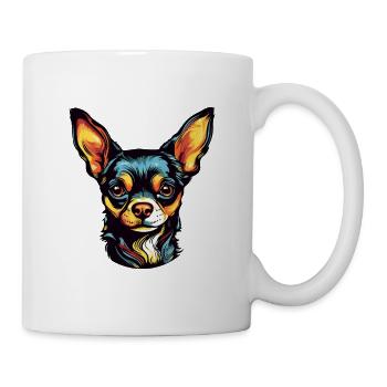 Chihuahua Hund Kopf Bunt - Tasse - Weiß - Rechts